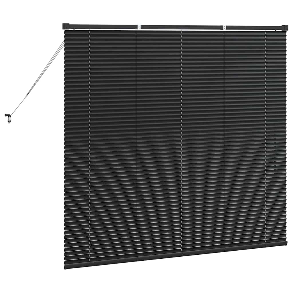 Persiana de Janela com cortinas Manual Preto Alumínio