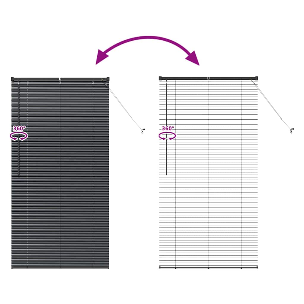 Persiana de Janela com cortinas Manual Preto Alumínio
