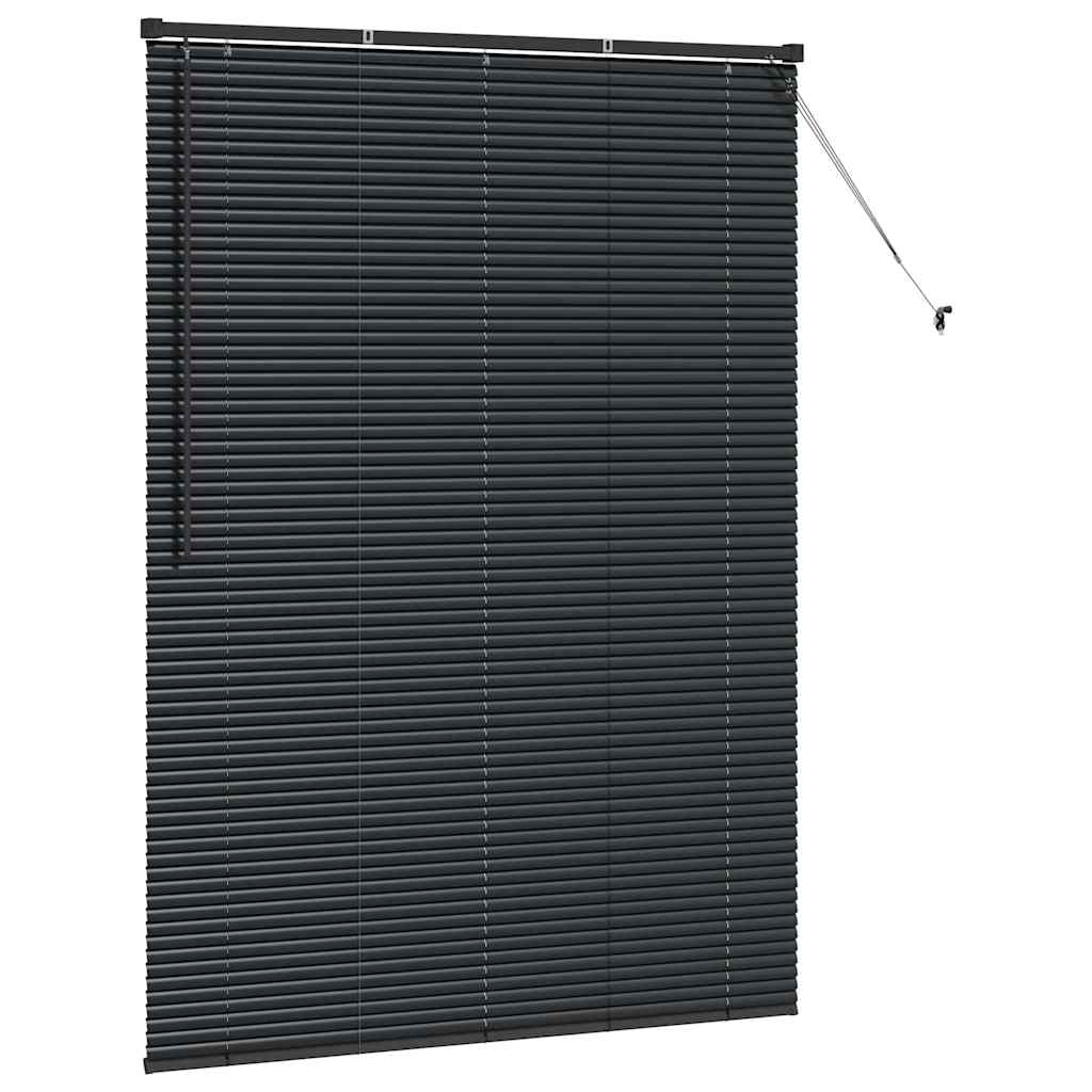 Persiana de Janela com cortinas Manual Preto Alumínio