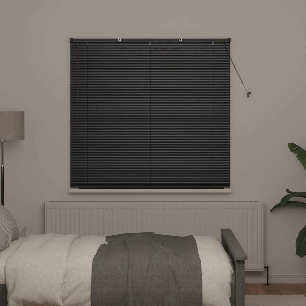 Persiana de Janela com cortinas Manual Preto Alumínio