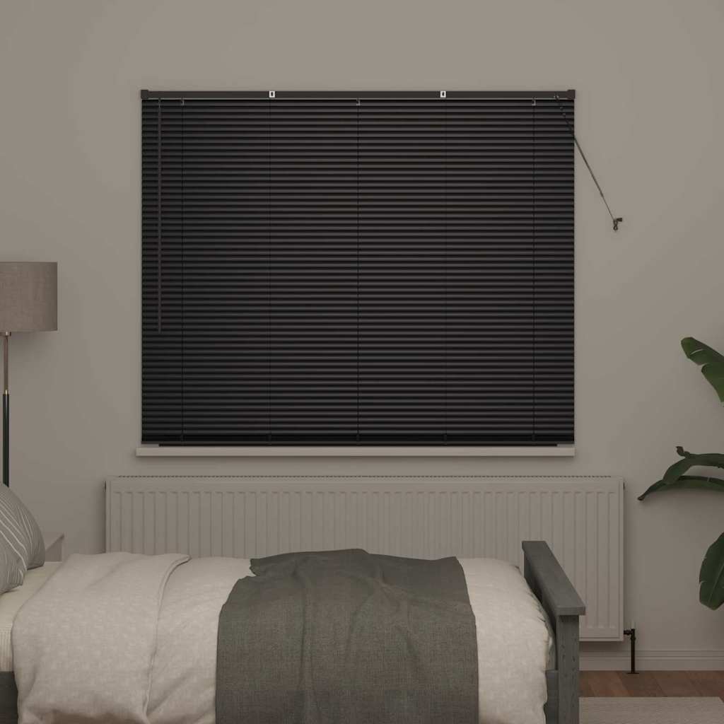 Persiana de Janela com cortinas Manual Preto Alumínio