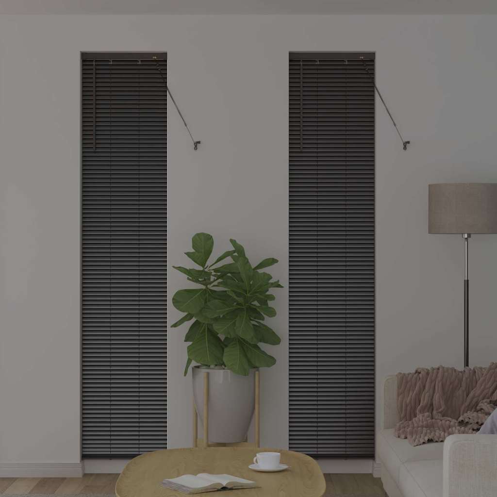Persiana de Janela com cortinas Manual Preto Alumínio