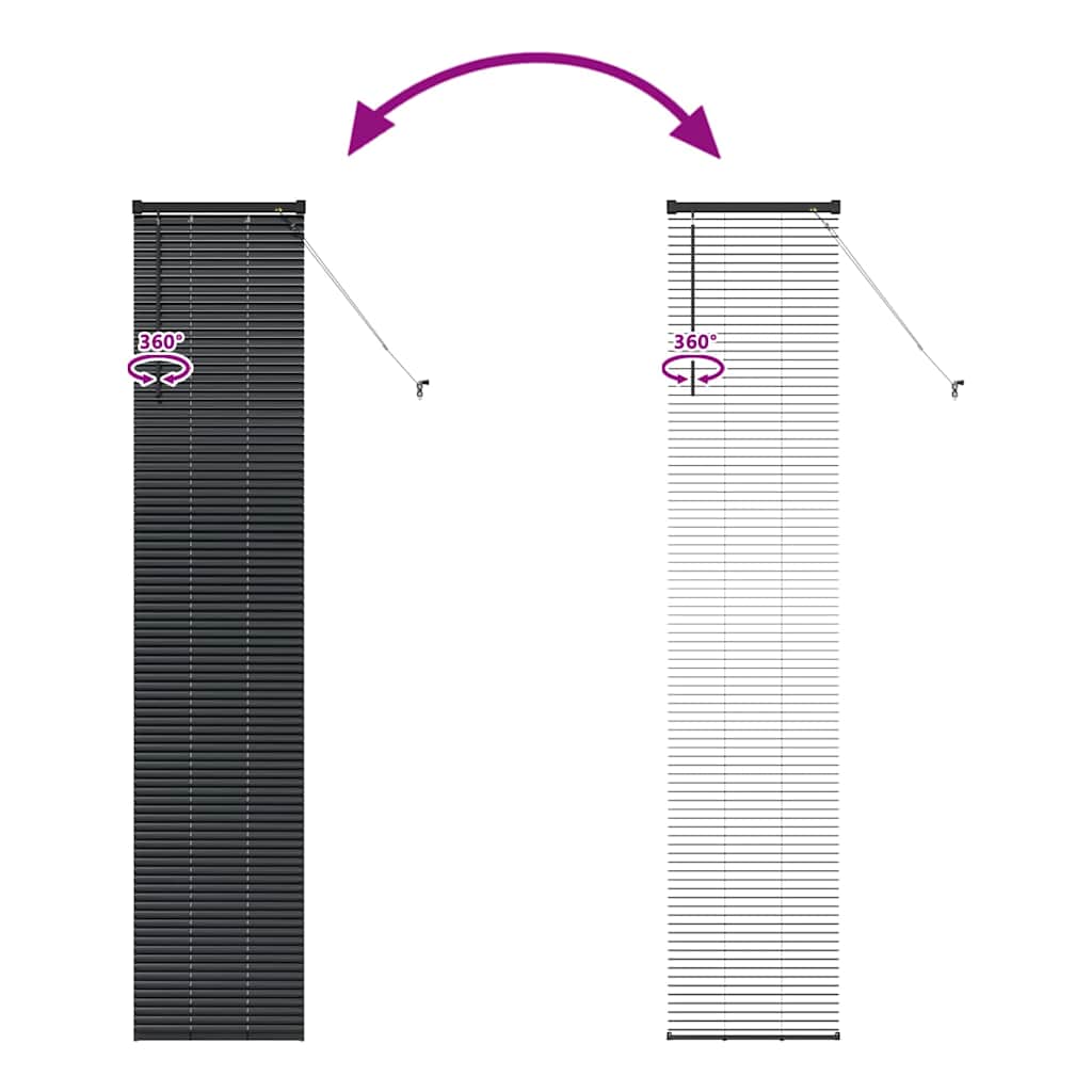 Persiana de Janela com cortinas Manual Preto Alumínio