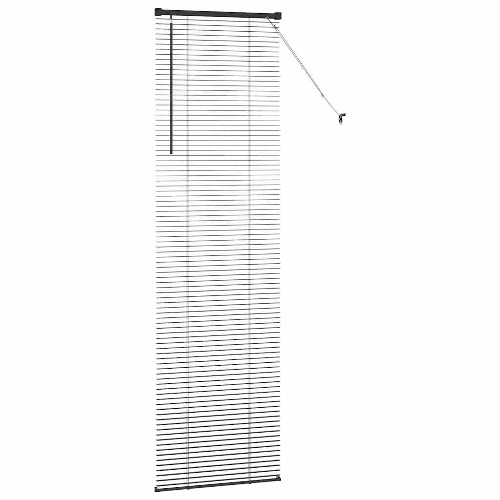Persiana de Janela com cortinas Manual Preto Alumínio