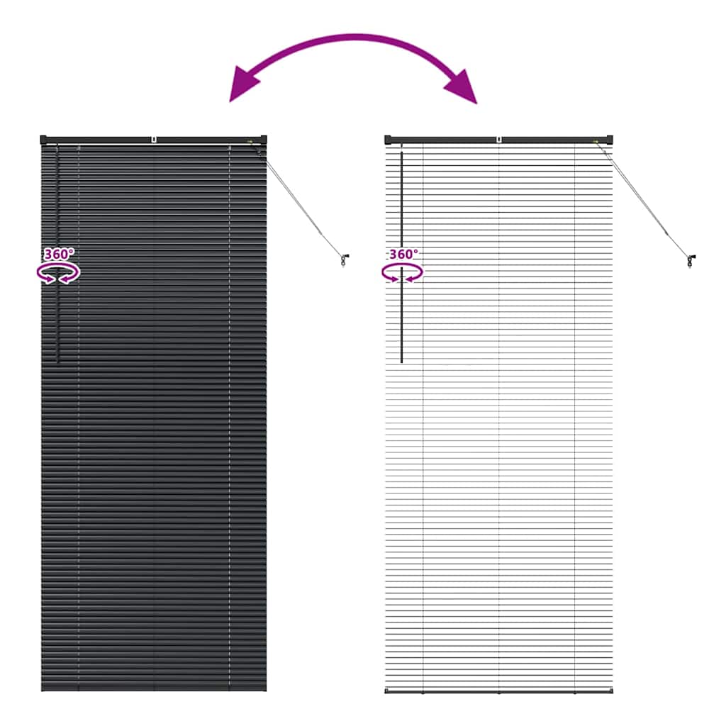 Persiana de Janela com cortinas Manual Preto Alumínio