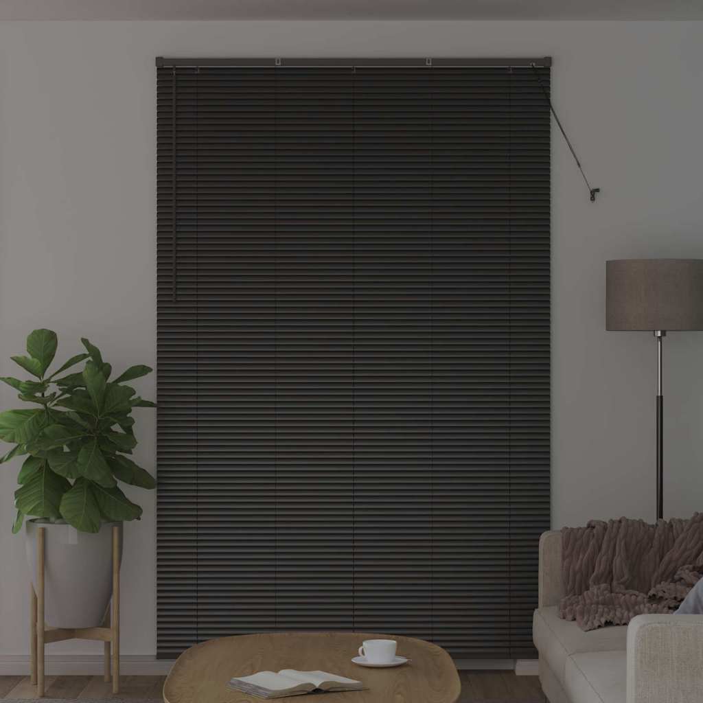 Persiana de Janela com cortinas Manual Preto Alumínio