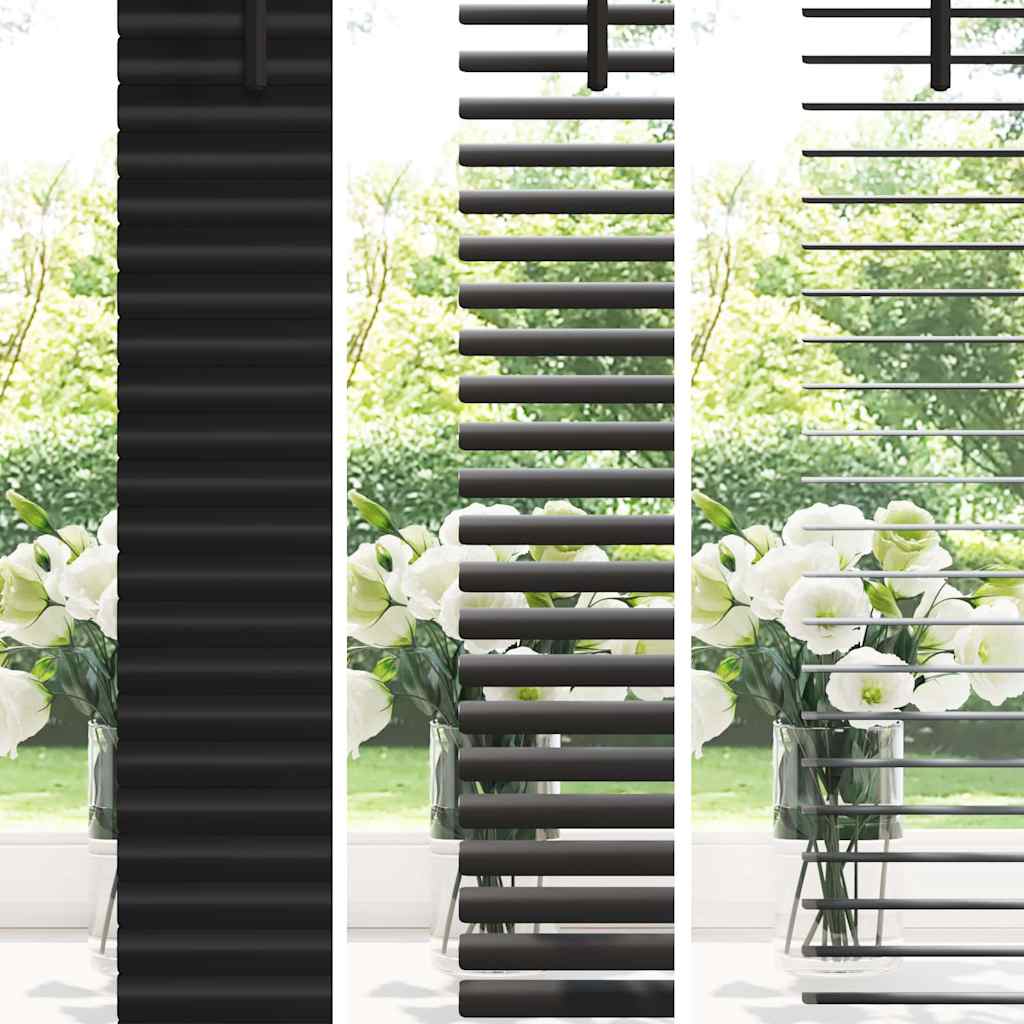 Persiana de Janela com cortinas Manual Preto Alumínio