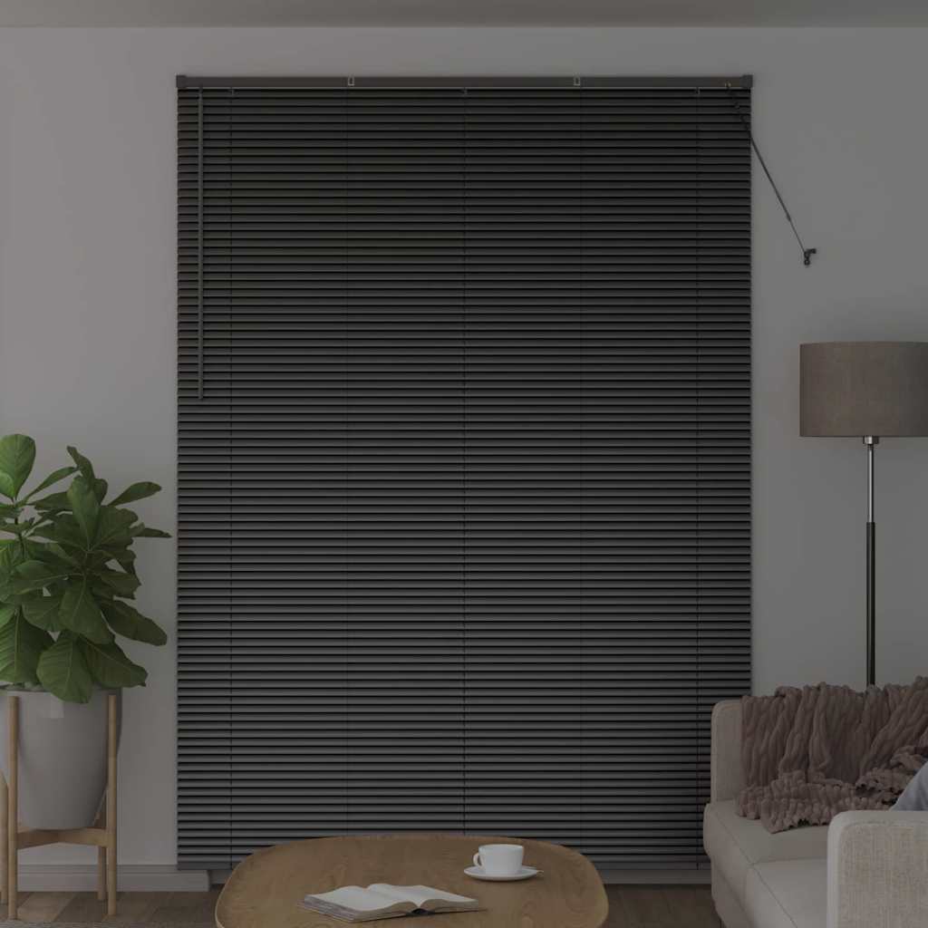Persiana de Janela com cortinas Manual Preto Alumínio