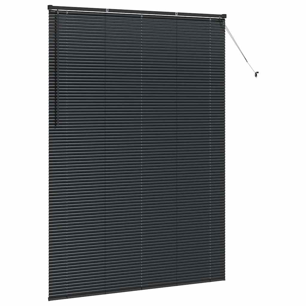 Persiana de Janela com cortinas Manual Preto Alumínio