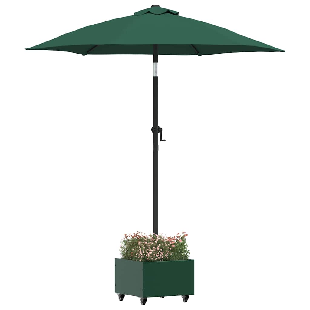 Base de Parasol com Plantador Verde 45 x 45 x 45 cm Aço