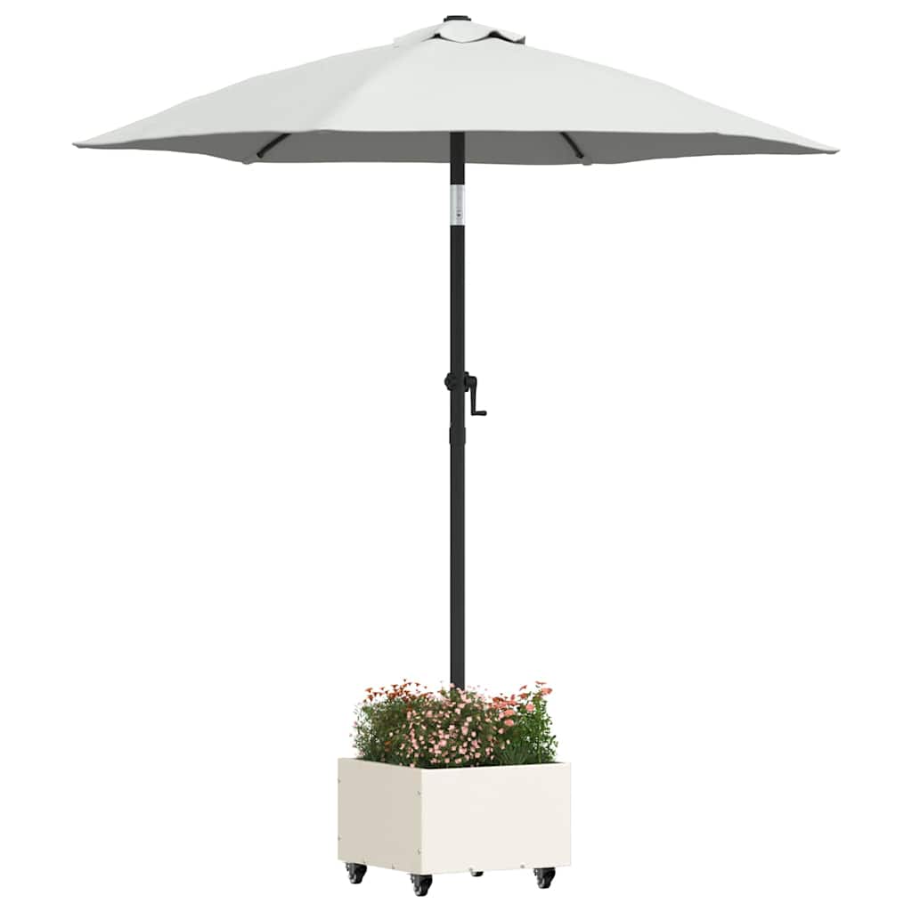 Base de Parasol com Plantador Branco 45 x 45 x 45 cm Aço