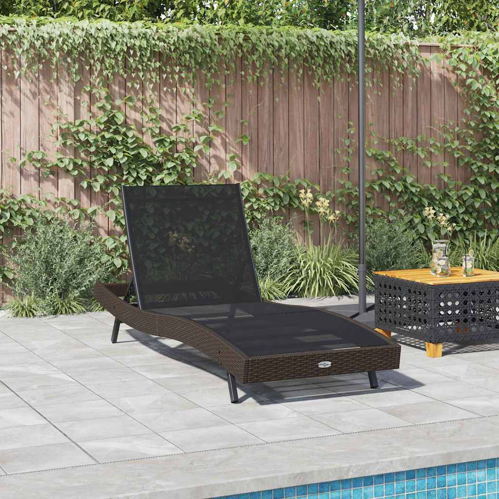 Espreguiçadeira 70 x 197 x 82 cm Rattan Poliéster, Metal