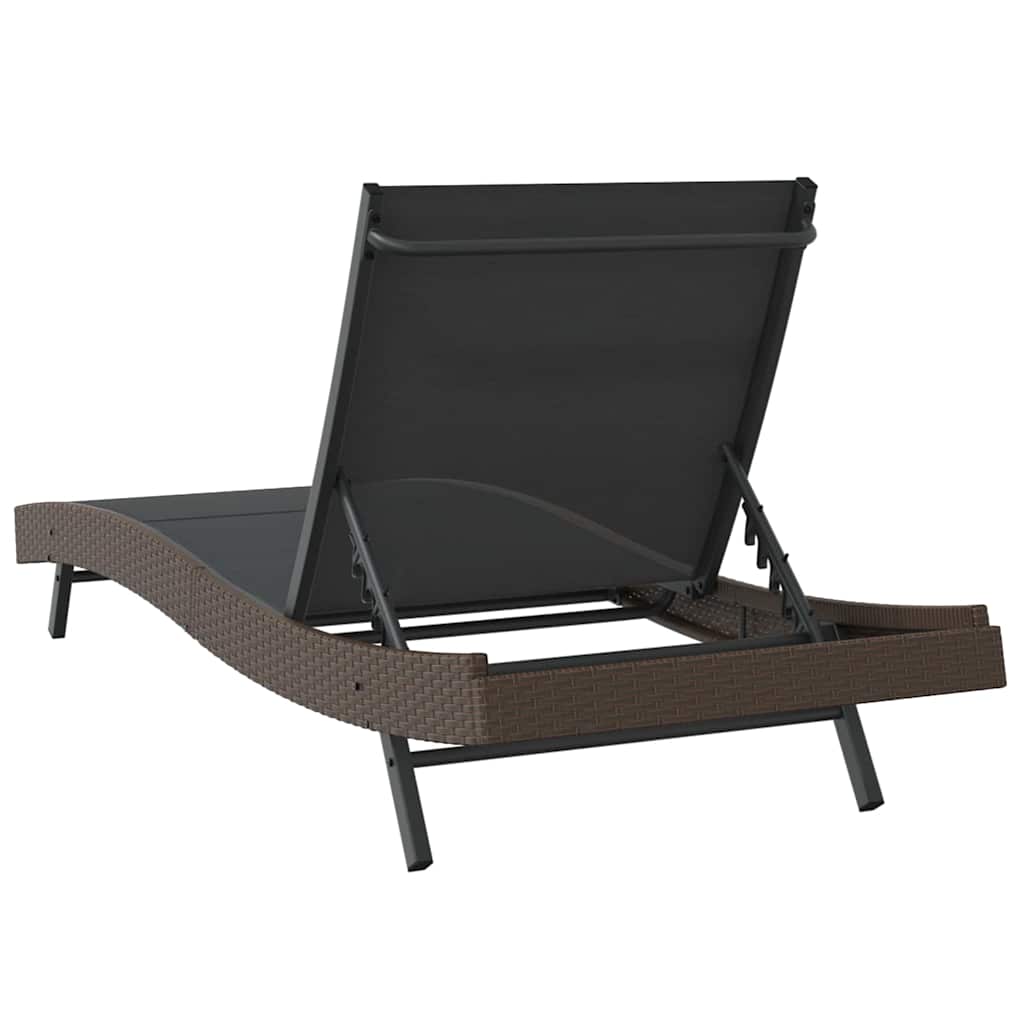 Espreguiçadeira 70 x 197 x 82 cm Rattan Poliéster, Metal