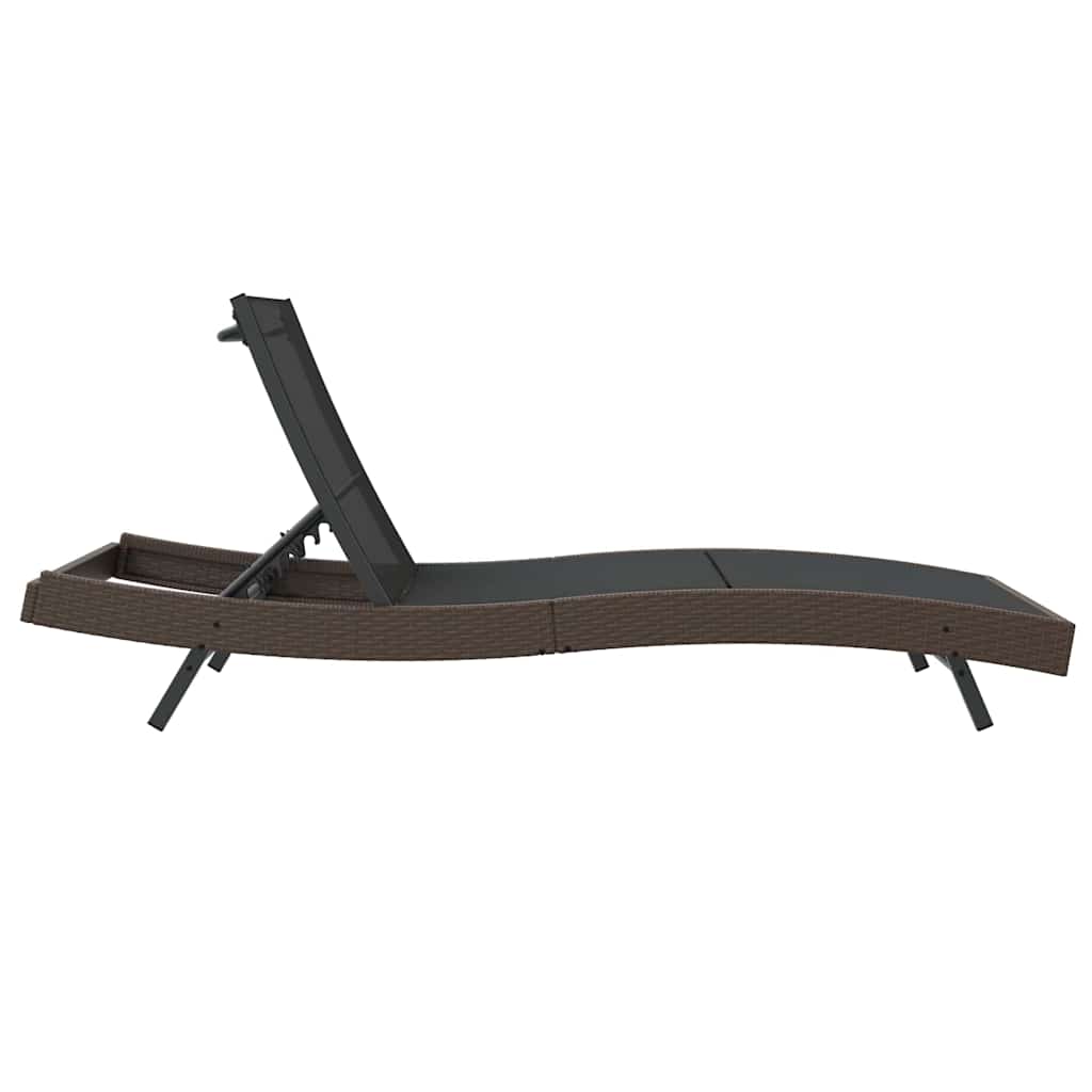 Espreguiçadeira 70 x 197 x 82 cm Rattan Poliéster, Metal