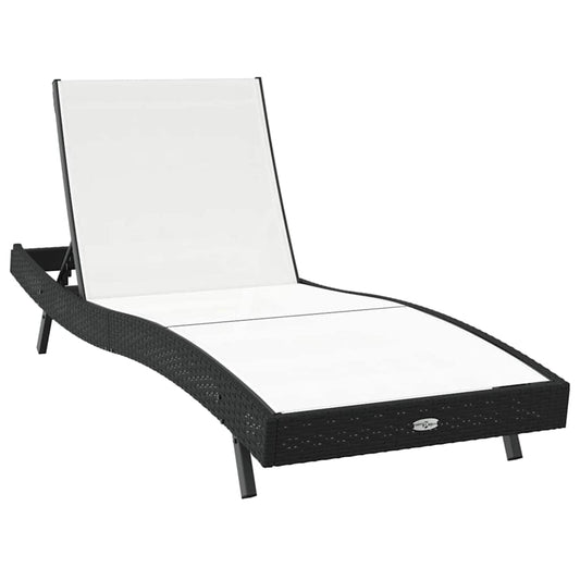 Espreguiçadeira 1-pessoa Preto e Branco 70 x 197 x 82 cm