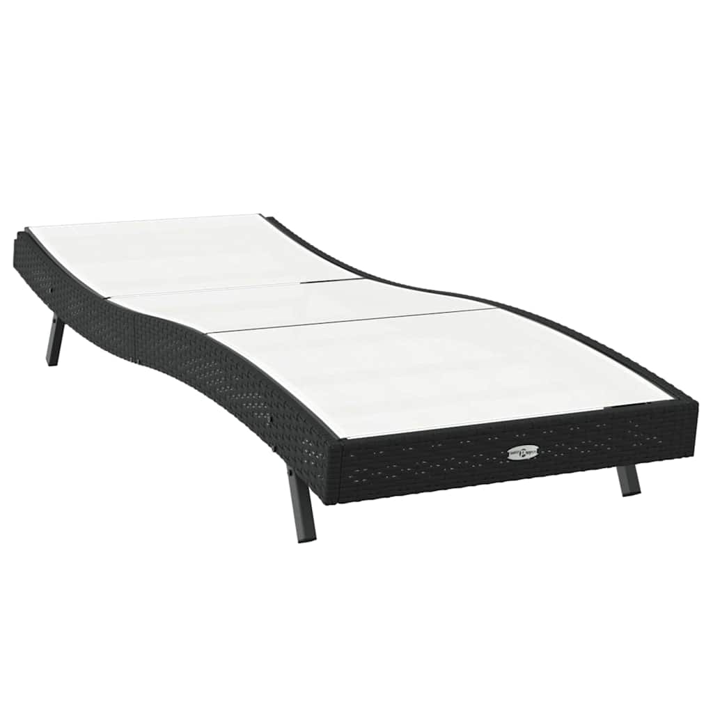 Espreguiçadeira 1-pessoa Preto e Branco 70 x 197 x 82 cm