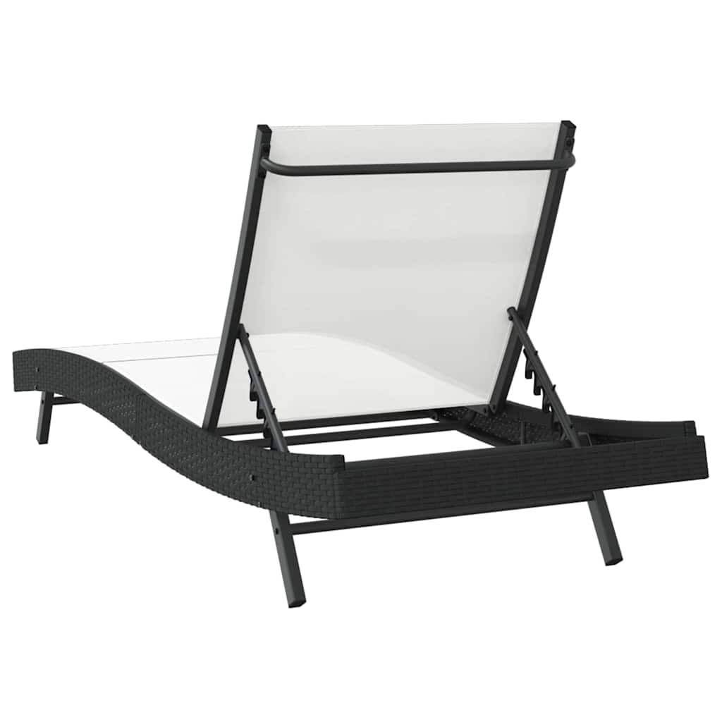 Espreguiçadeira 1-pessoa Preto e Branco 70 x 197 x 82 cm