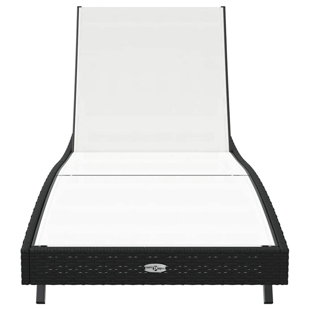 Espreguiçadeira 1-pessoa Preto e Branco 70 x 197 x 82 cm