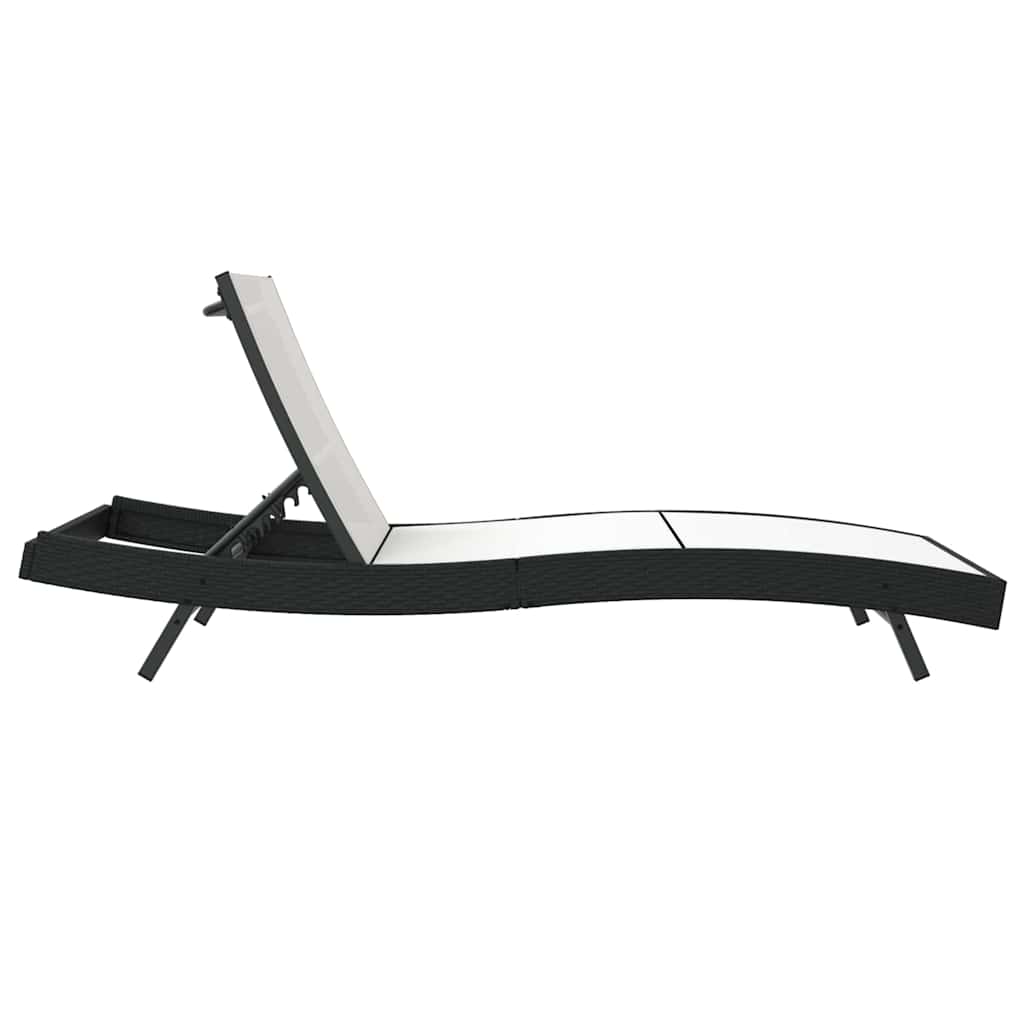 Espreguiçadeira 1-pessoa Preto e Branco 70 x 197 x 82 cm