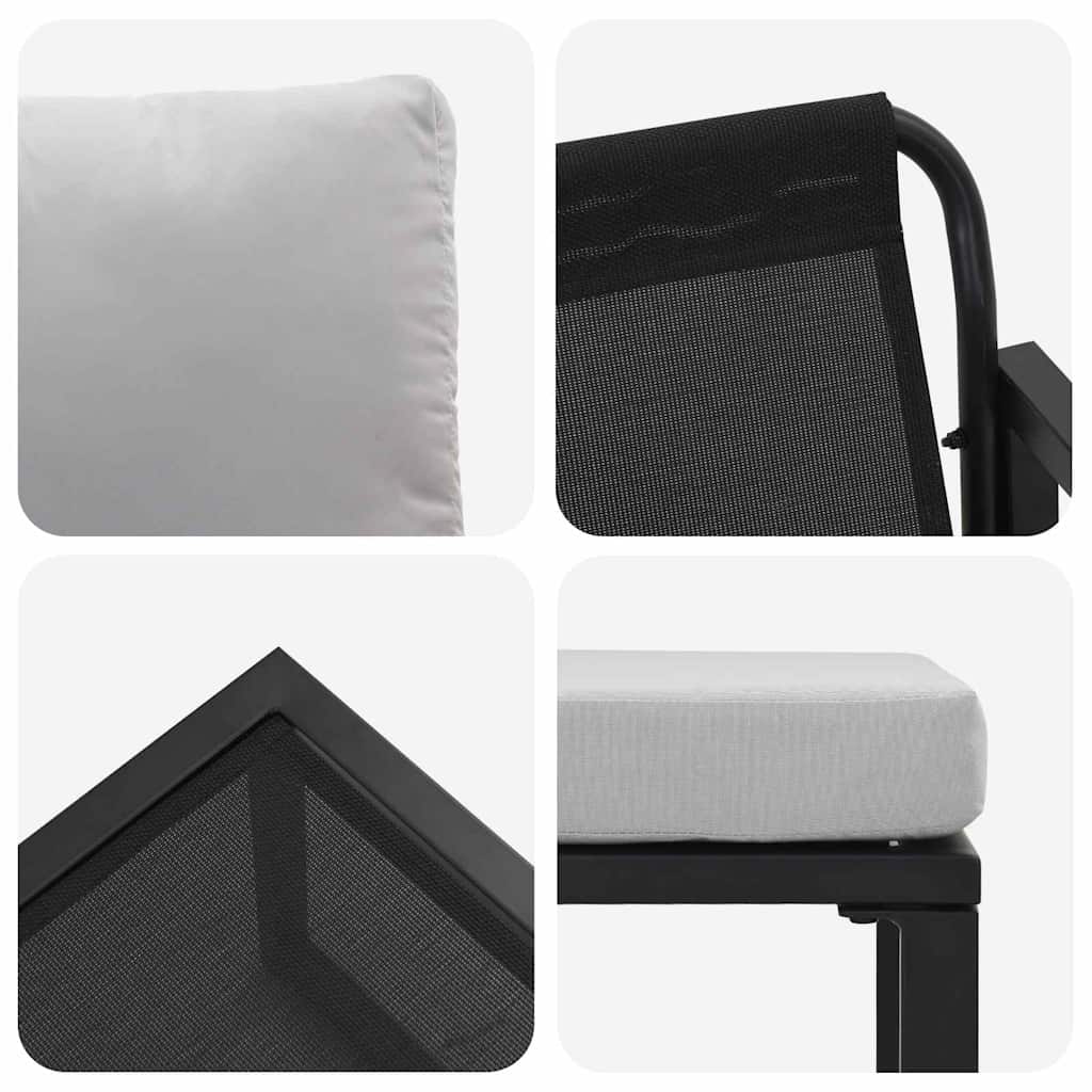 Conjunto de Sofá de Jardim 4 pcs Preto 61 x 72,5 x 71 cm Aço