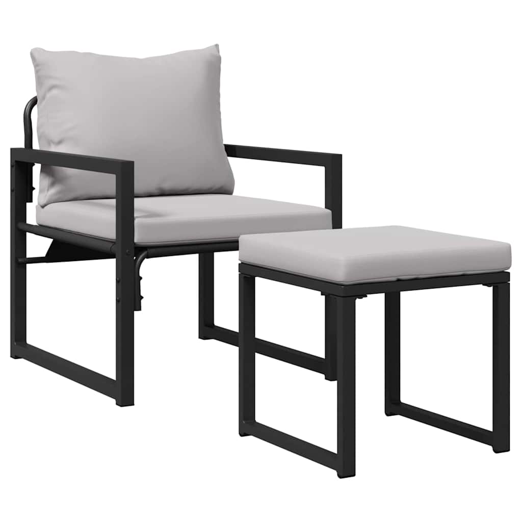 Conjunto de Sofá de Jardim 4 pcs Preto 61 x 72,5 x 71 cm Aço