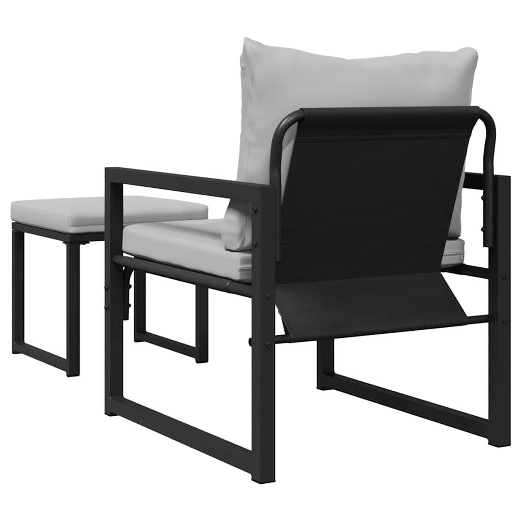 Conjunto de Sofá de Jardim 4 pcs Preto 61 x 72,5 x 71 cm Aço