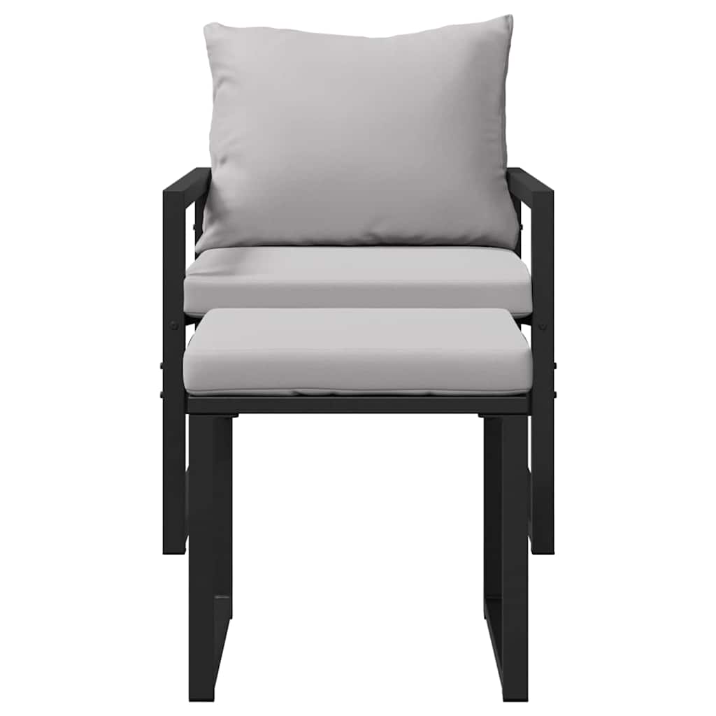 Conjunto de Sofá de Jardim 4 pcs Preto 61 x 72,5 x 71 cm Aço