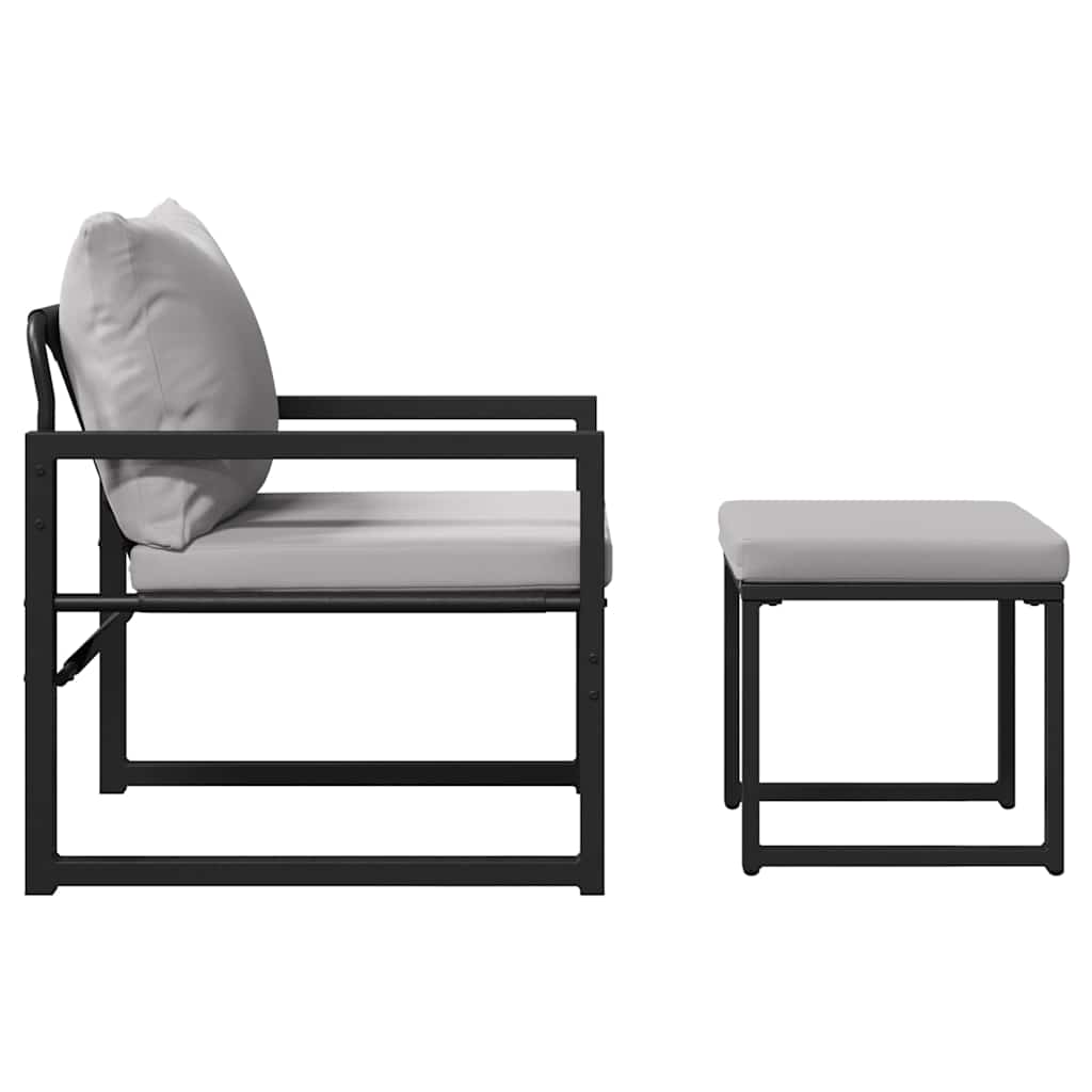 Conjunto de Sofá de Jardim 4 pcs Preto 61 x 72,5 x 71 cm Aço