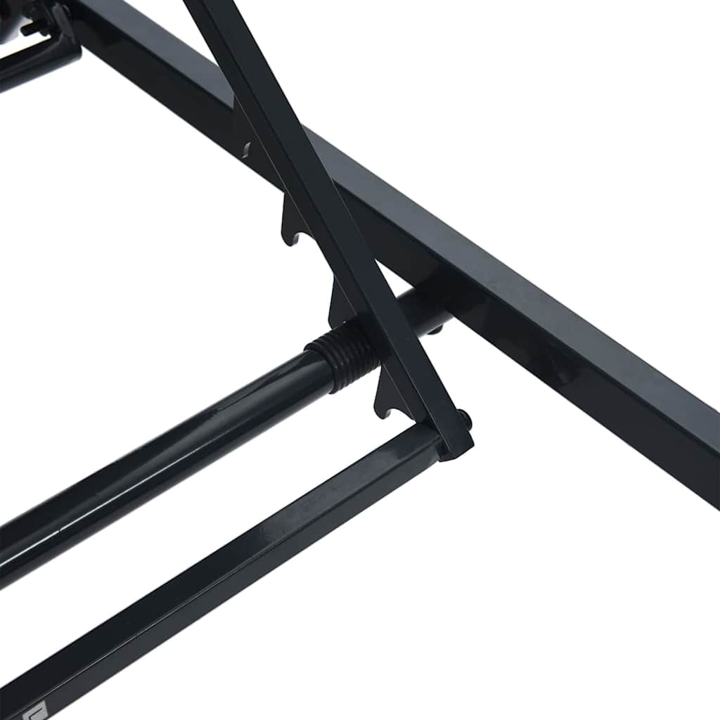 Espreguiçadeira 1-pessoa Preto 197 x 54 x 86 cm Aço e textileno