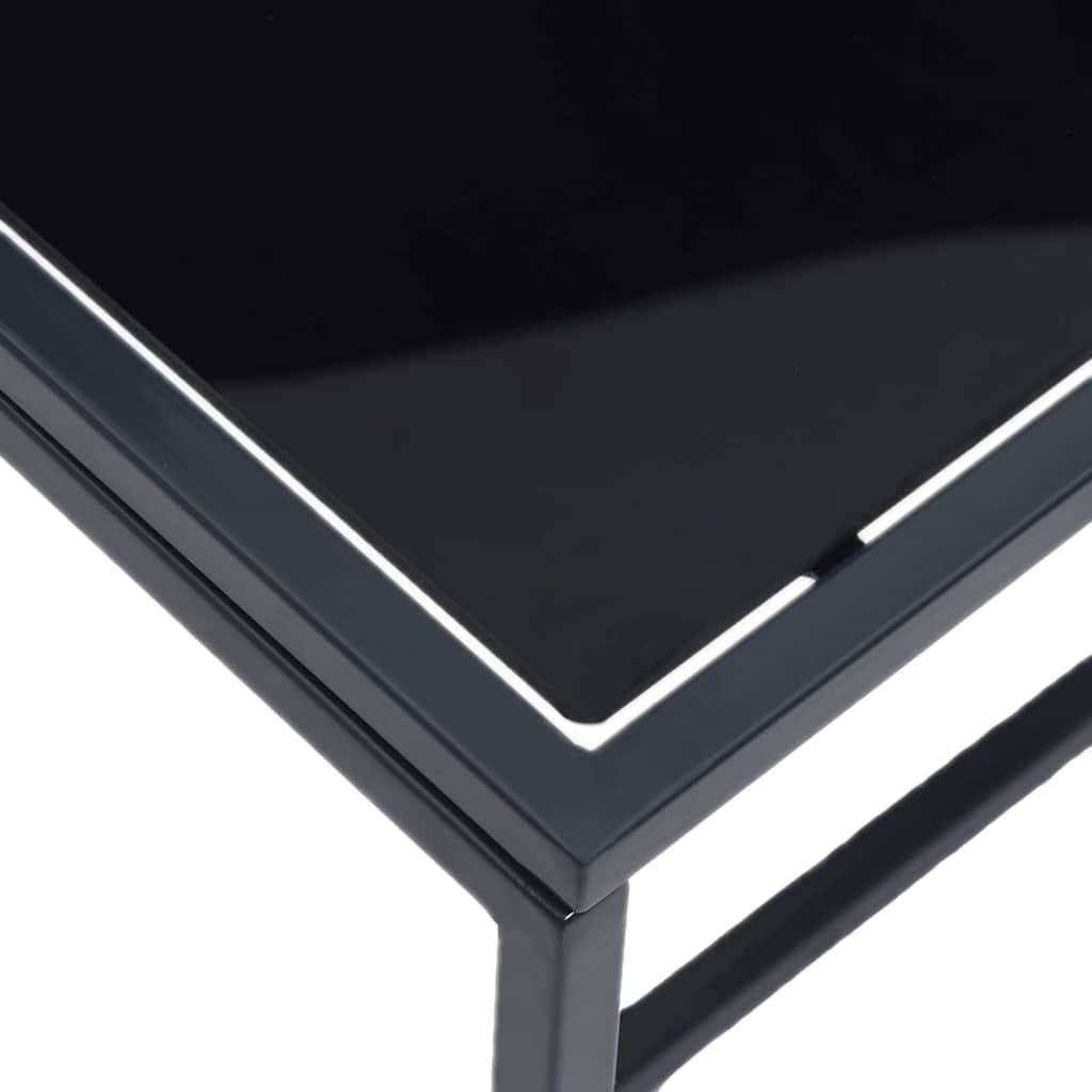 Espreguiçadeiras com mesa 2-pessoa 3 pcs Preto e antracite