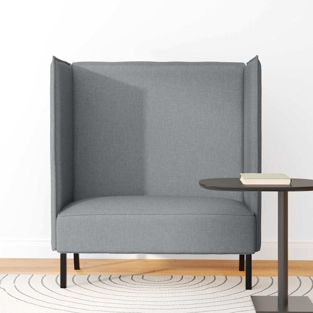 Sofá de Encosto Alto Cinzento-claro 109 x 56 x 121 cm tecido