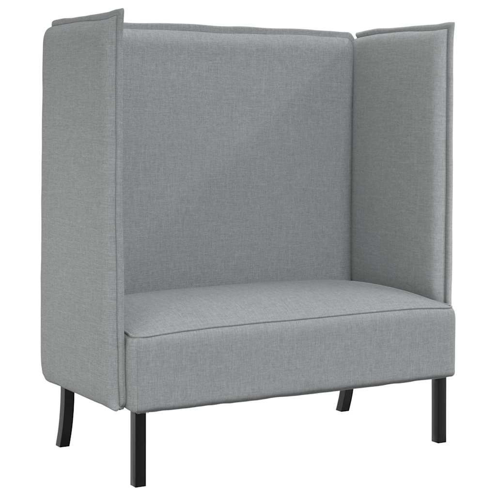 Sofá de Encosto Alto Cinzento-claro 109 x 56 x 121 cm tecido