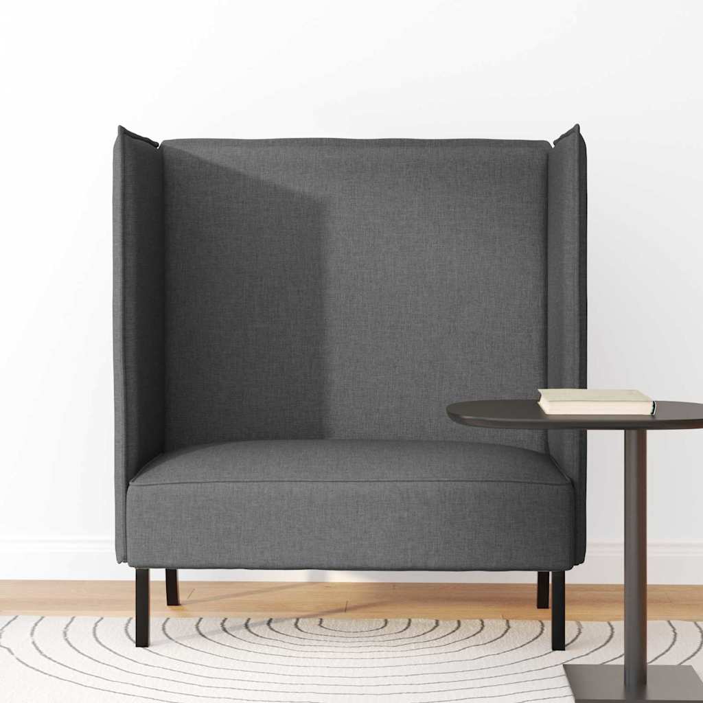 Sofá de Encosto Alto Cinzento escuro 109 x 56 x 121 cm tecido
