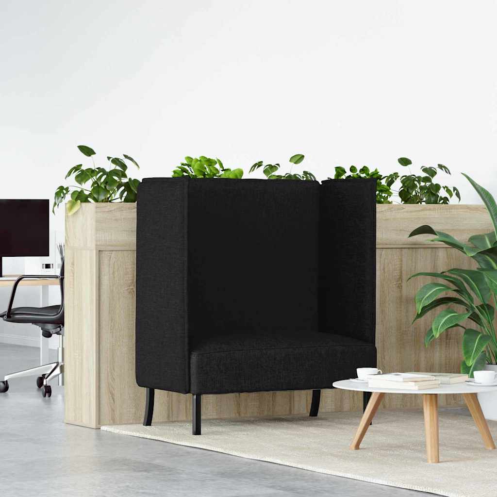 Sofá de Encosto Alto Preto 109 x 56 x 121 cm tecido