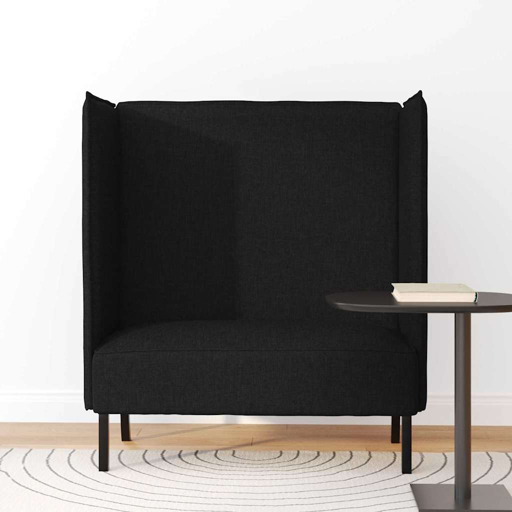 Sofá de Encosto Alto Preto 109 x 56 x 121 cm tecido