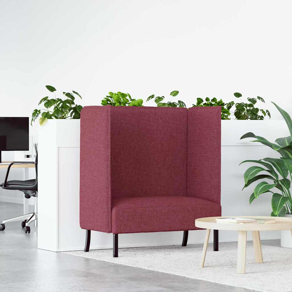 Sofá de Encosto Alto vermelho tinto 109 x 56 x 121 cm tecido