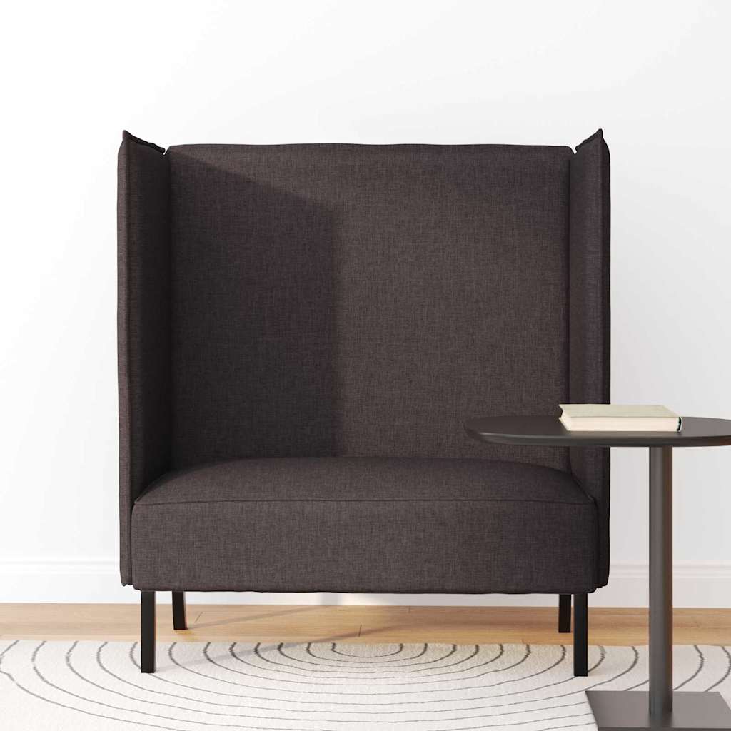 Sofá de Encosto Alto Castanho escuro 109 x 56 x 121 cm tecido
