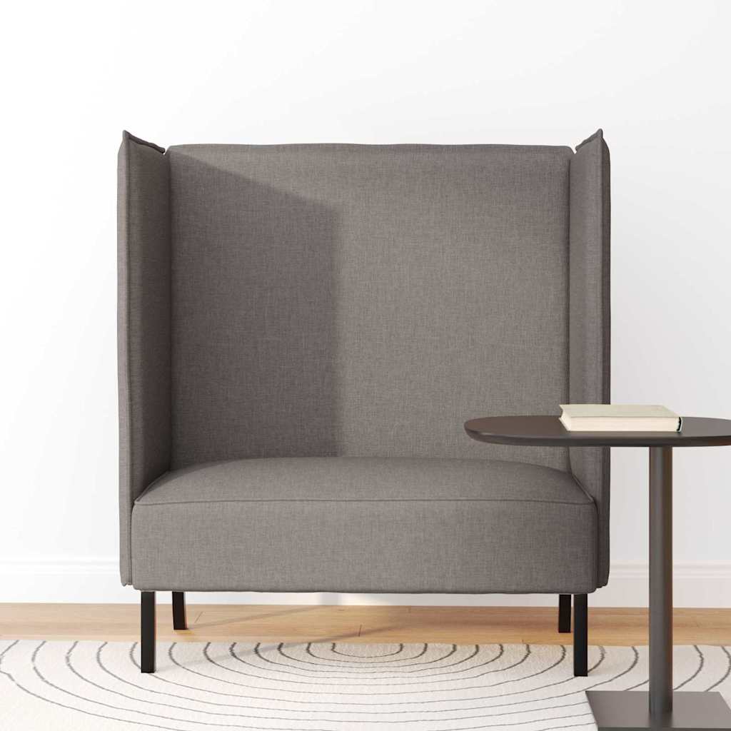 Sofá de Encosto Alto Cinzento-acastanhado 109 x 56 x 121 cm