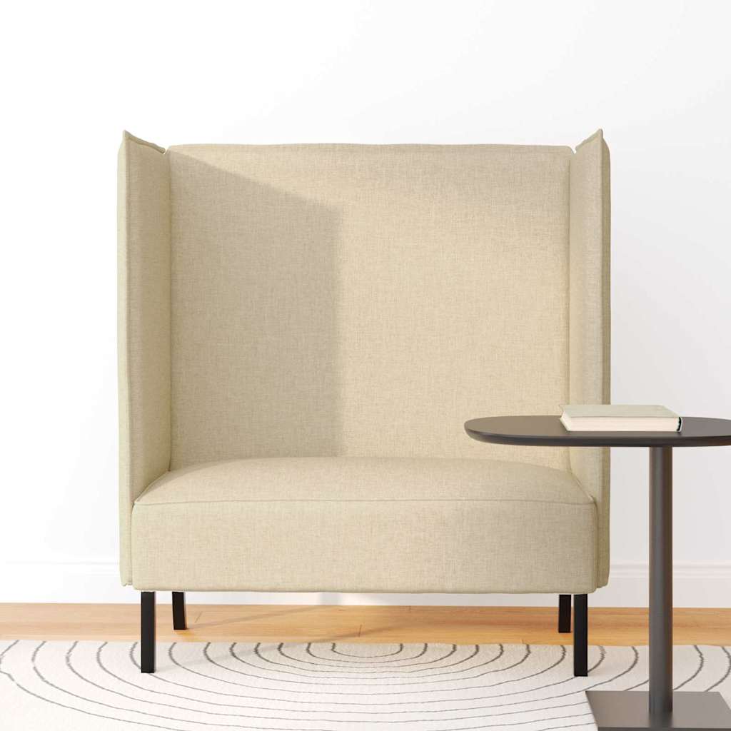 Sofá de Encosto Alto Creme 109 x 56 x 121 cm tecido