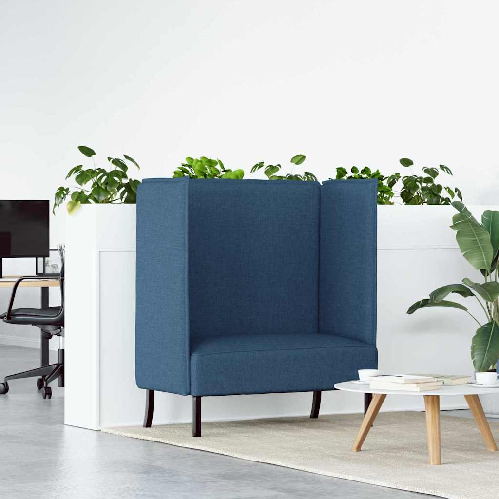 Sofá de Encosto Alto Azul 109 x 56 x 121 cm tecido