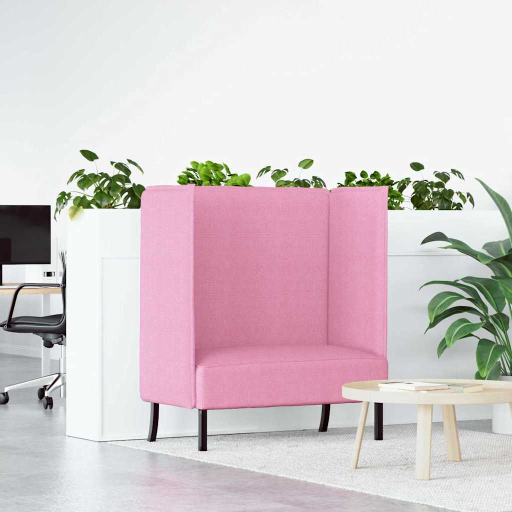 Sofá de Encosto Alto Rosa 109 x 56 x 121 cm tecido