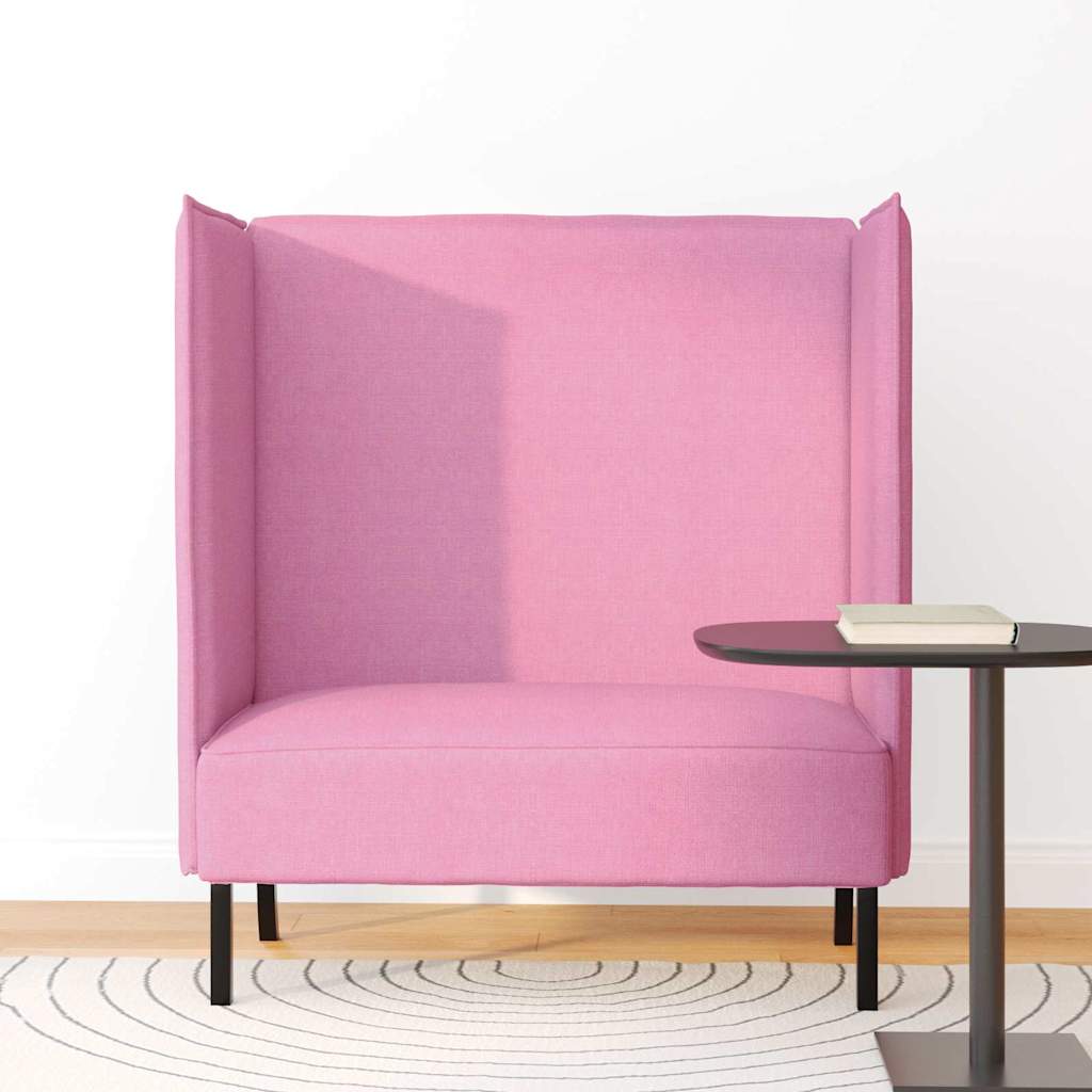 Sofá de Encosto Alto Rosa 109 x 56 x 121 cm tecido