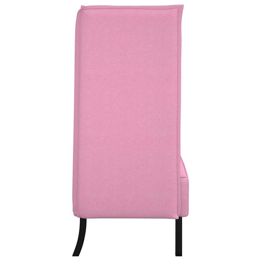 Sofá de Encosto Alto Rosa 109 x 56 x 121 cm tecido