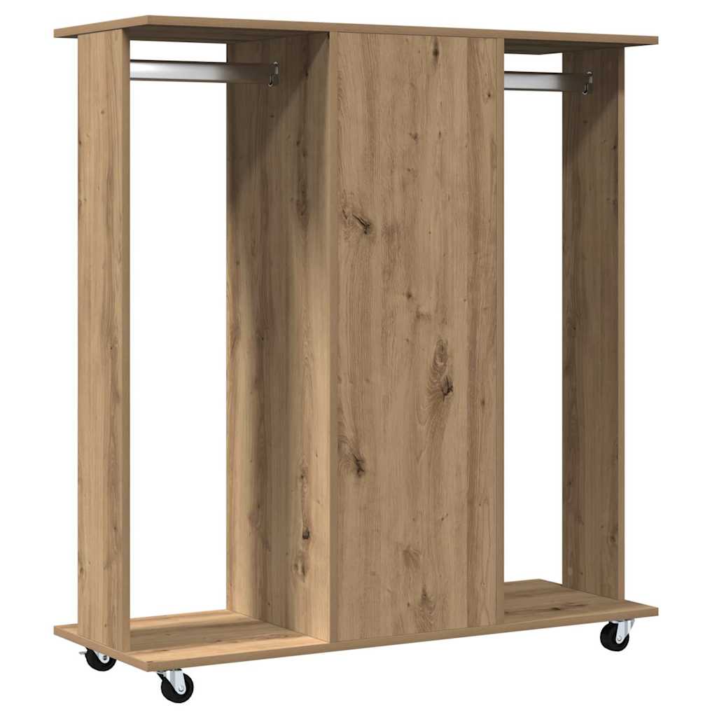 Guarda-roupa com roda carvalho artisiano 102 x 38 x 110 cm