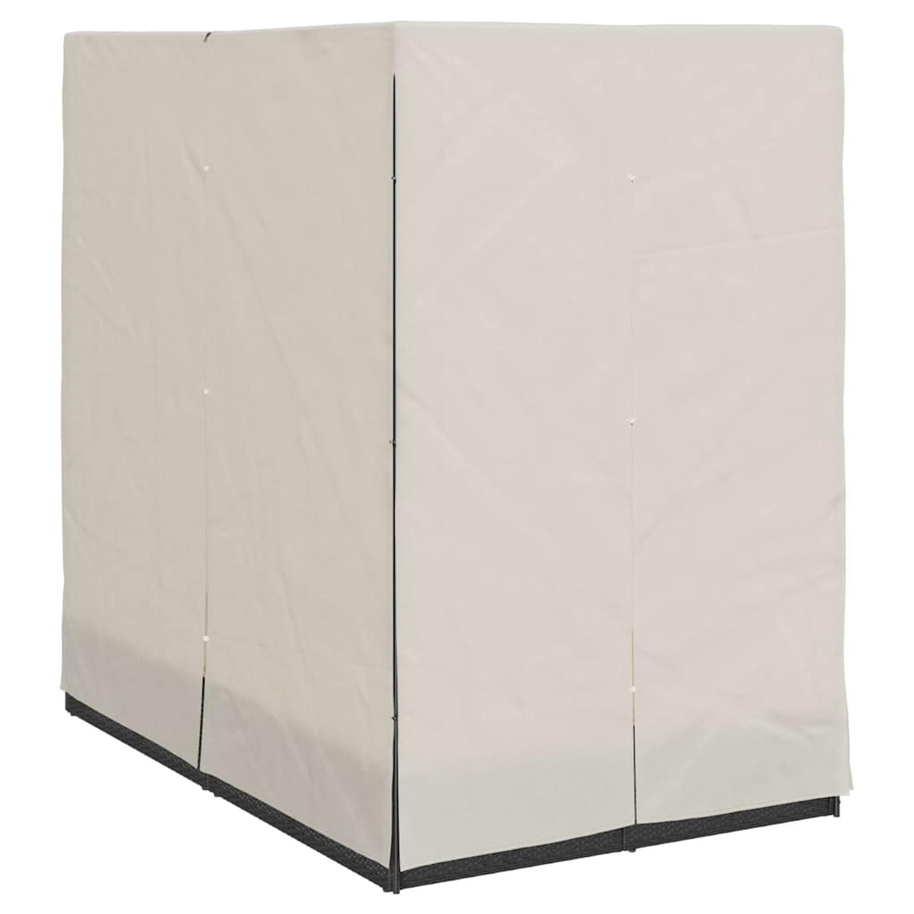 Espreguiçadeira Dupla com Cobertura Preto 205 x 129 x 200 cm