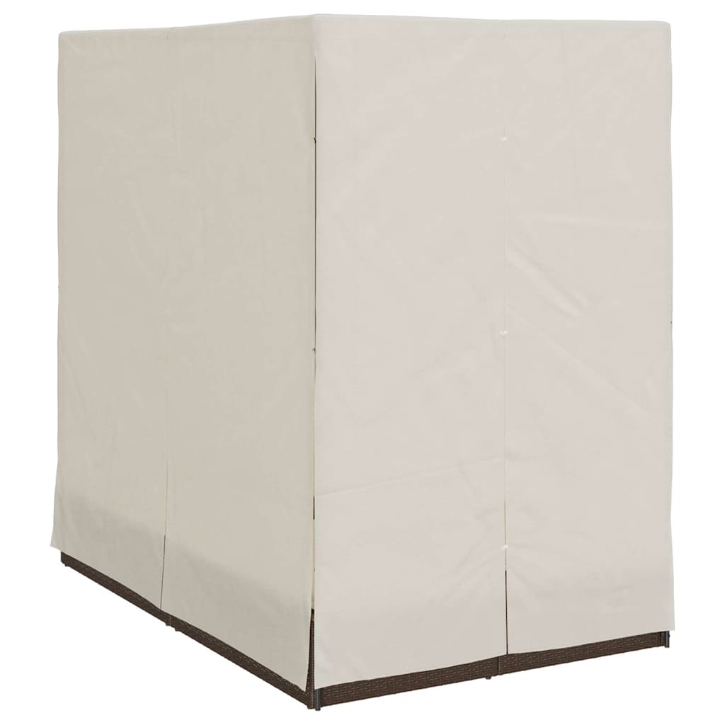 Espreguiçadeira Dupla com Cobertura Castanho 205 x 129 x 200 cm