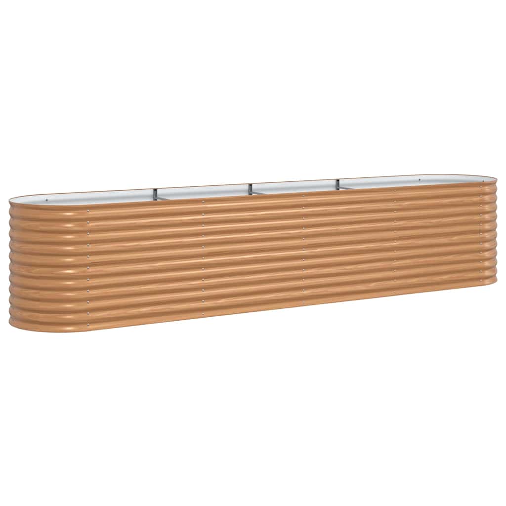 Canteiro de jardim elevado Castanho 400 x 80 x 81 cm Aço