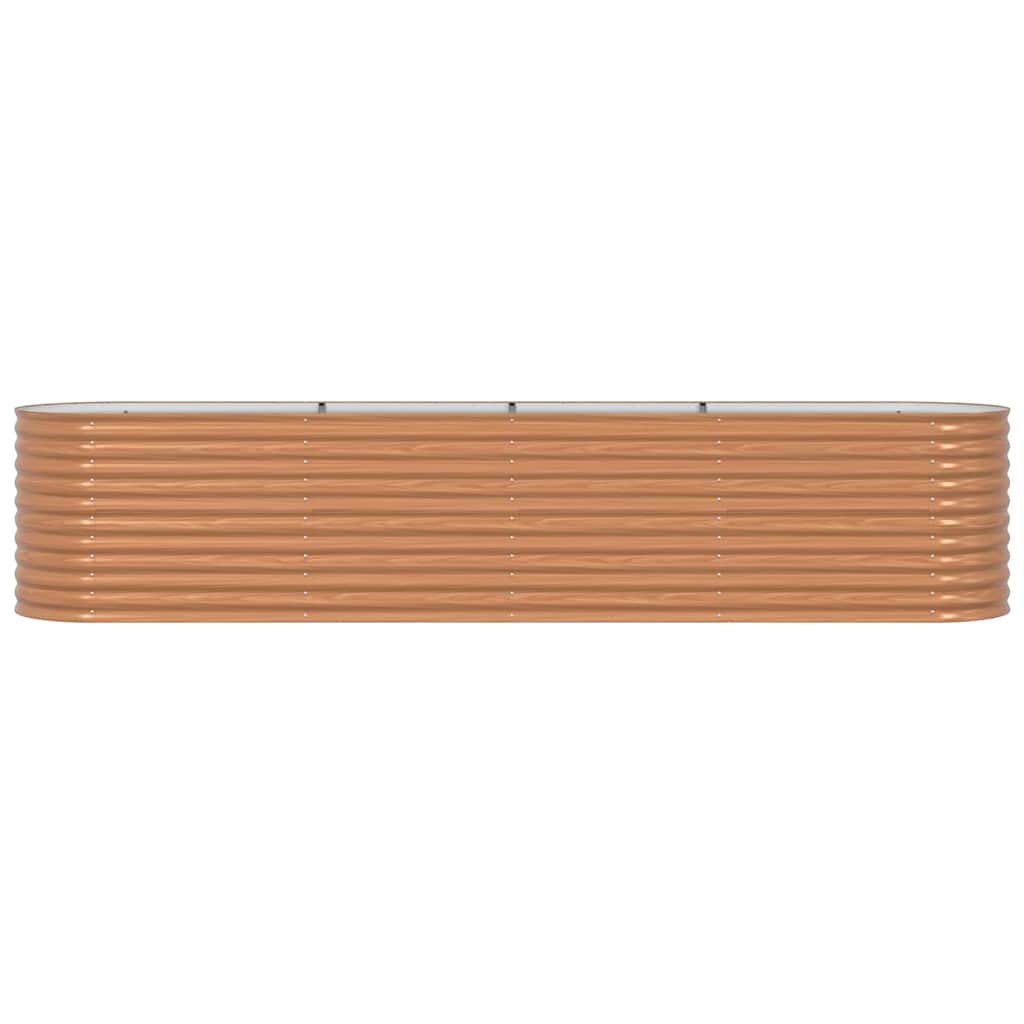 Canteiro de jardim elevado Castanho 400 x 80 x 81 cm Aço