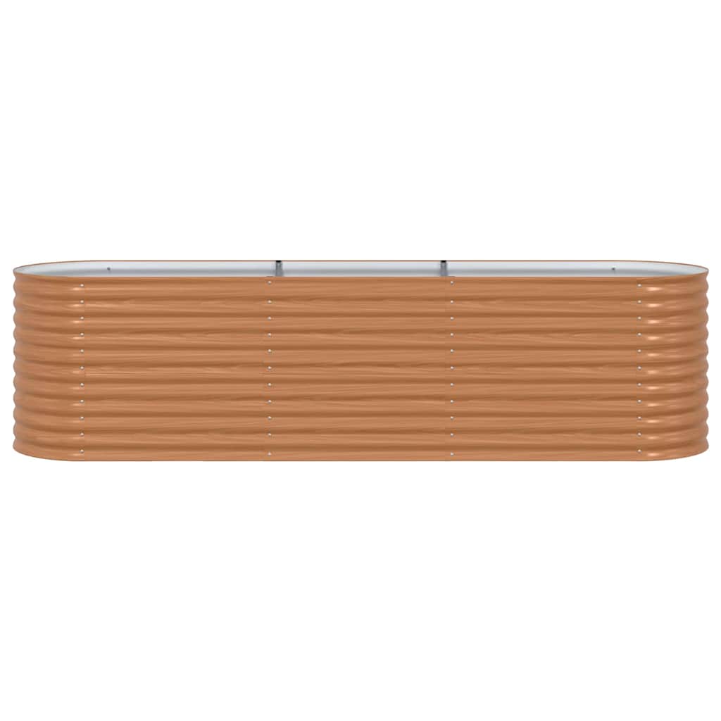 Canteiro de jardim elevado Castanho 320 x 80 x 81 cm Aço