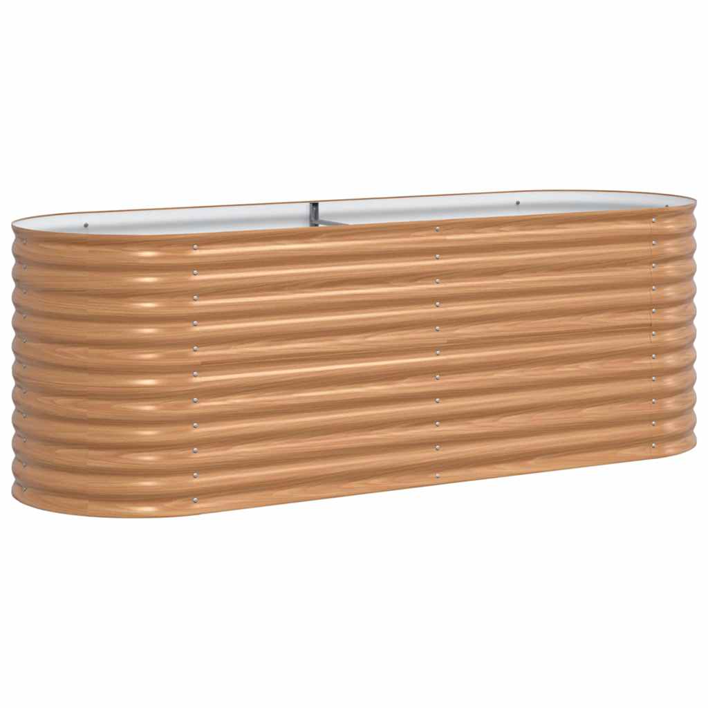 Canteiro de jardim elevado Castanho 240 x 80 x 81 cm Aço